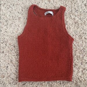 Rust Textured Sleeveless Top